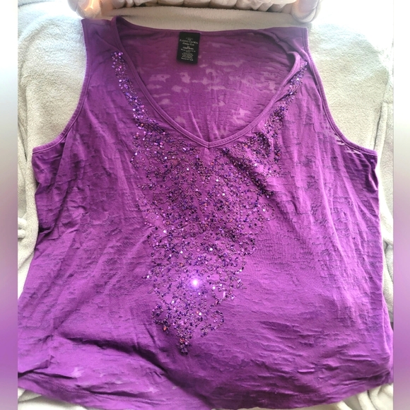 Plus Size Sheer Sequin Tank Size 2x (18/20W) - Picture 1 of 4